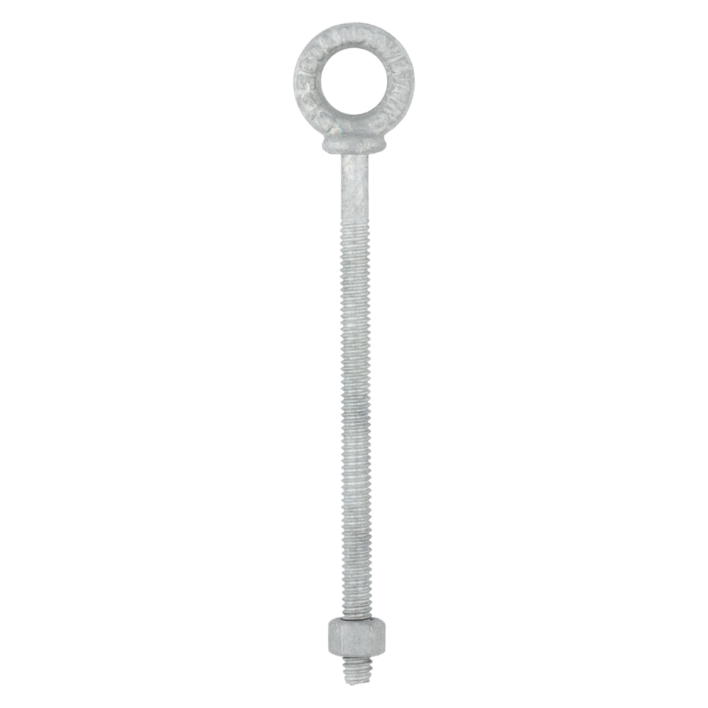 Galvanized eye bolt with shoulder and hex nut for hardware, fasteners, and lumber materials under $50 collections