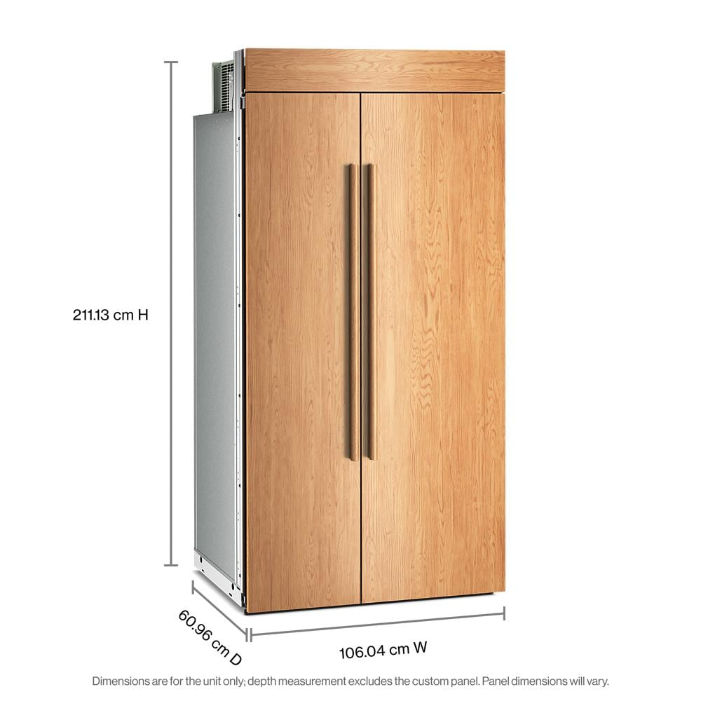 25.5 Cu. Ft. 42-Inch Built-In Panel-Ready Side-by-Side Refrigerator with Signature Platinum Interior