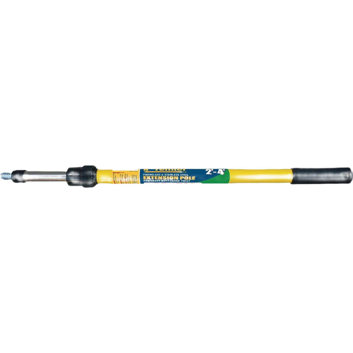 Yellow 2 to 4 ft telescoping extension pole with stainless steel and fiberglass for paint sprayers and home improvement tools