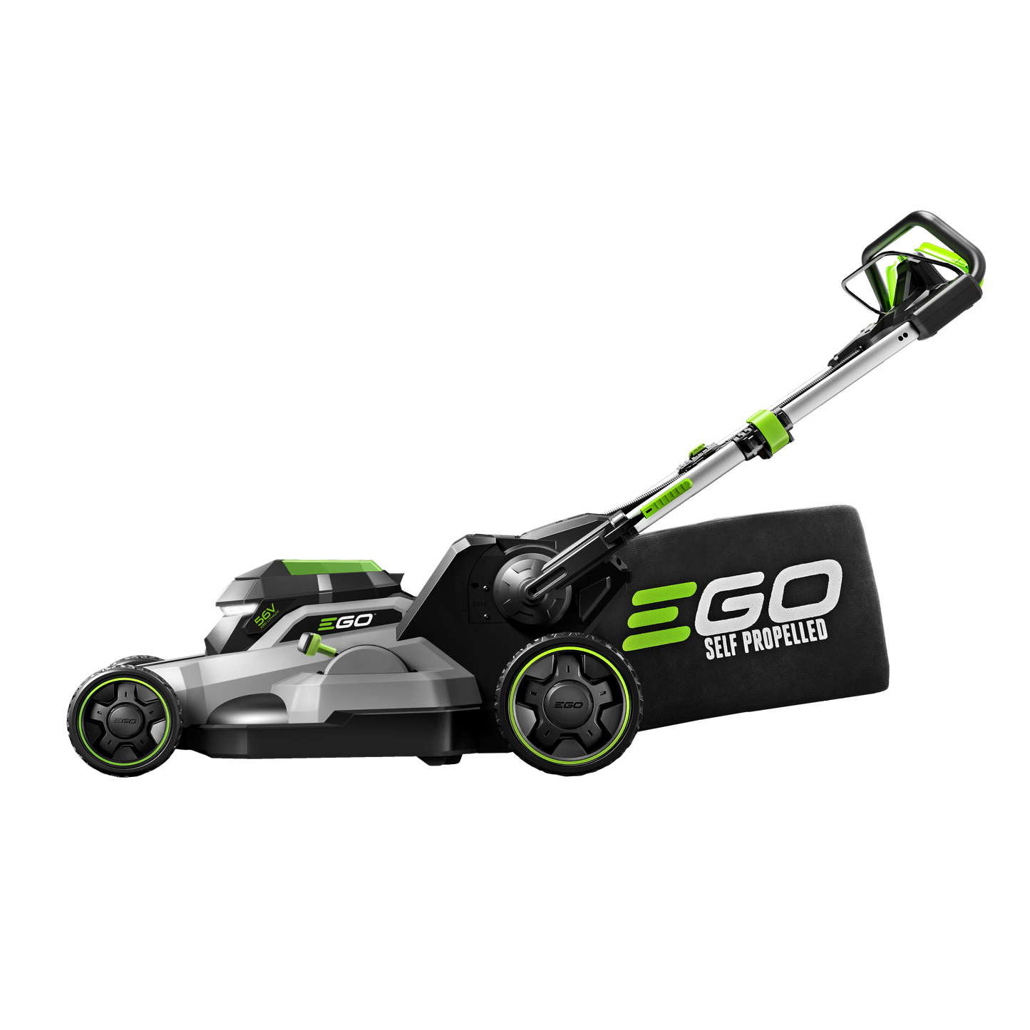 Self-propelled cordless mower with 21-inch deck, ergonomic handle, and 6.0Ah battery for home improvement and yard care.