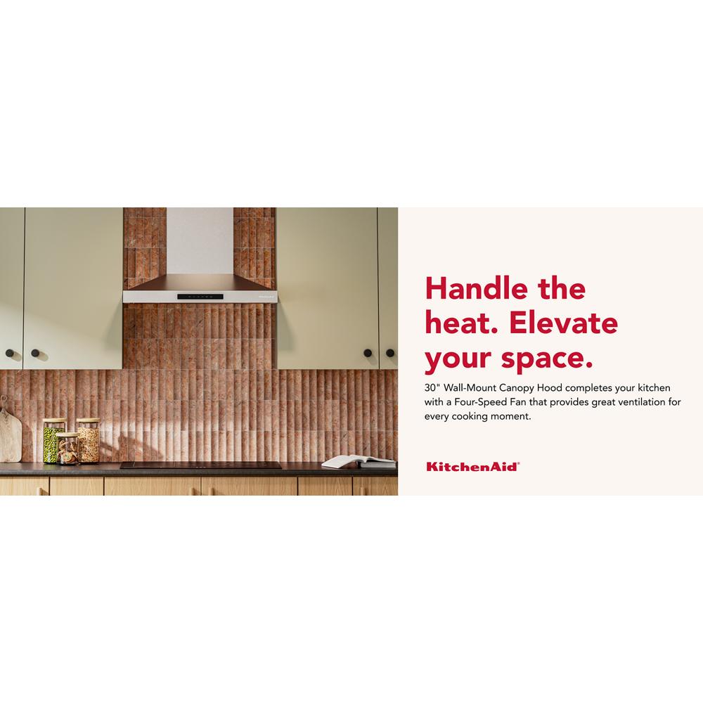 KitchenAid® 30-inch Wall-Mount, 4-Speed Canopy Hood