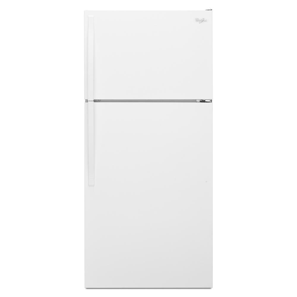 White Whirlpool top freezer refrigerator with 14 cu. ft. capacity from kitchens and appliances collection