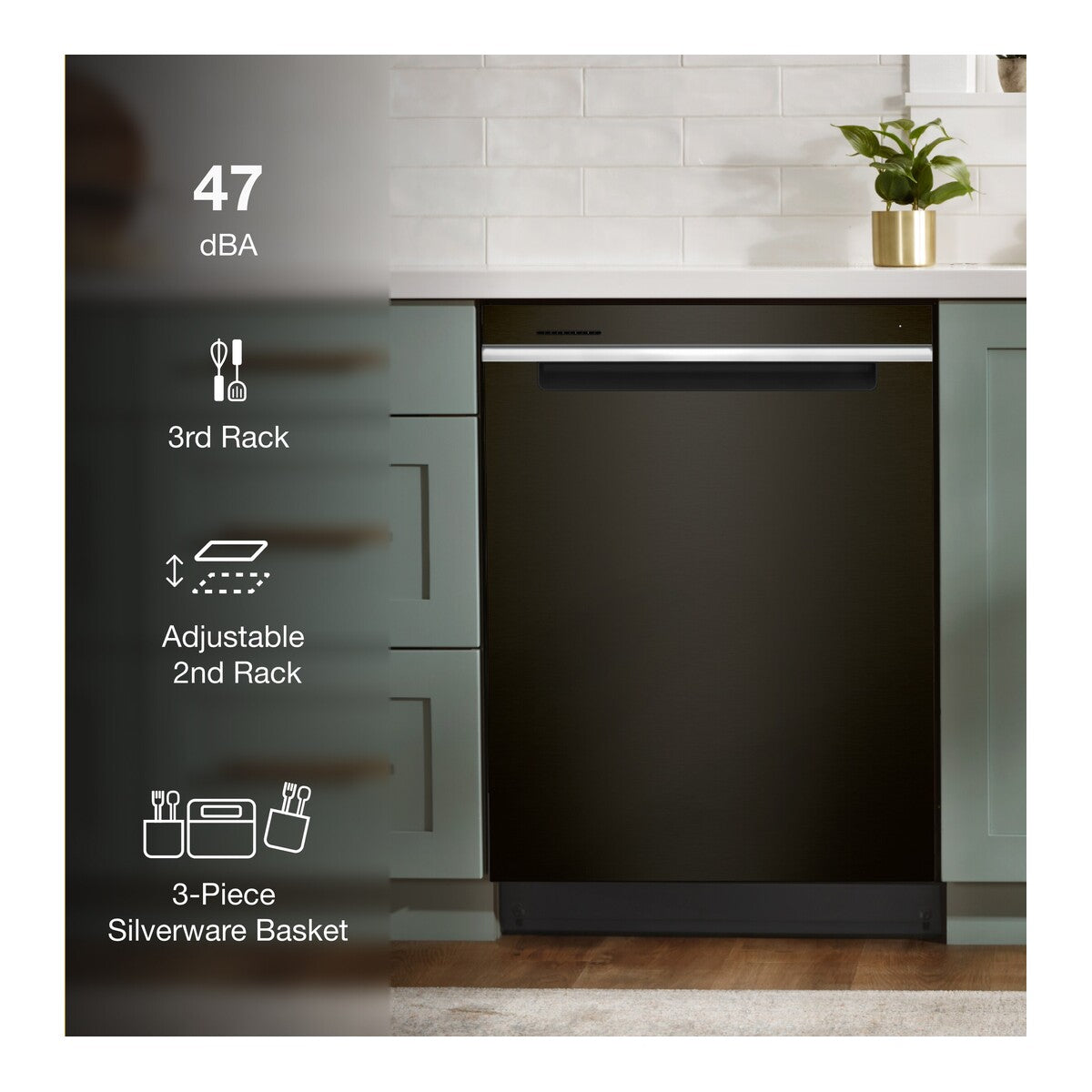 24” Stainless Steel Dishwasher with AI Intelligent Wash - 47 dBA