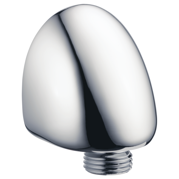 Polished chrome wall elbow with threaded connection for mounting hand showers in home improvement projects