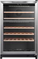 Frigidaire 46 bottle wine cooler with stainless steel door, tinted glass, natural wood shelves, digital controls, for Refrigerators and Beverage Centers collections.