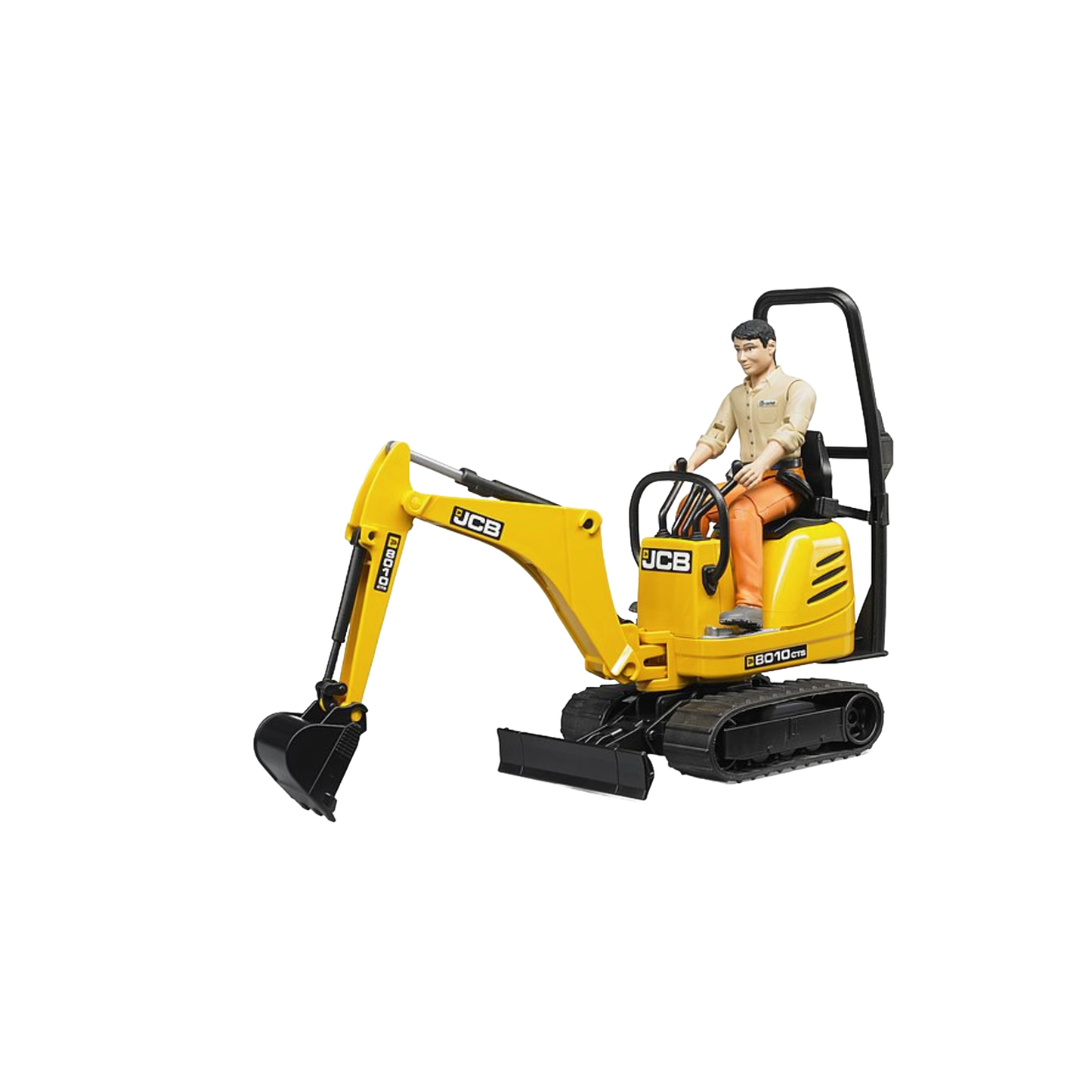 Yellow Bruder JCB C8010 CTS micro excavator toy with seated construction worker from Toys & Games under $100 collection