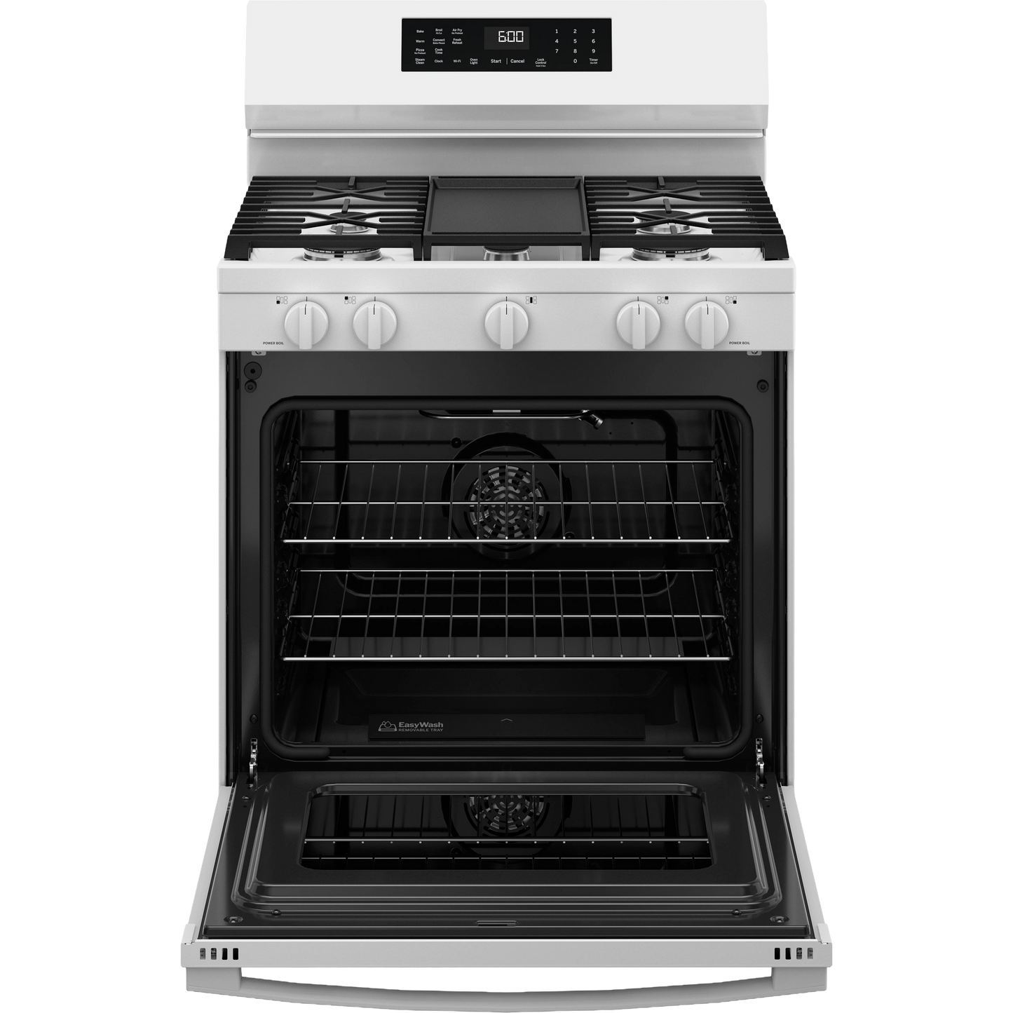 GE® 30" Free-Standing Gas Convection Range with No Preheat Air Fry and EasyWash™ Oven Tray