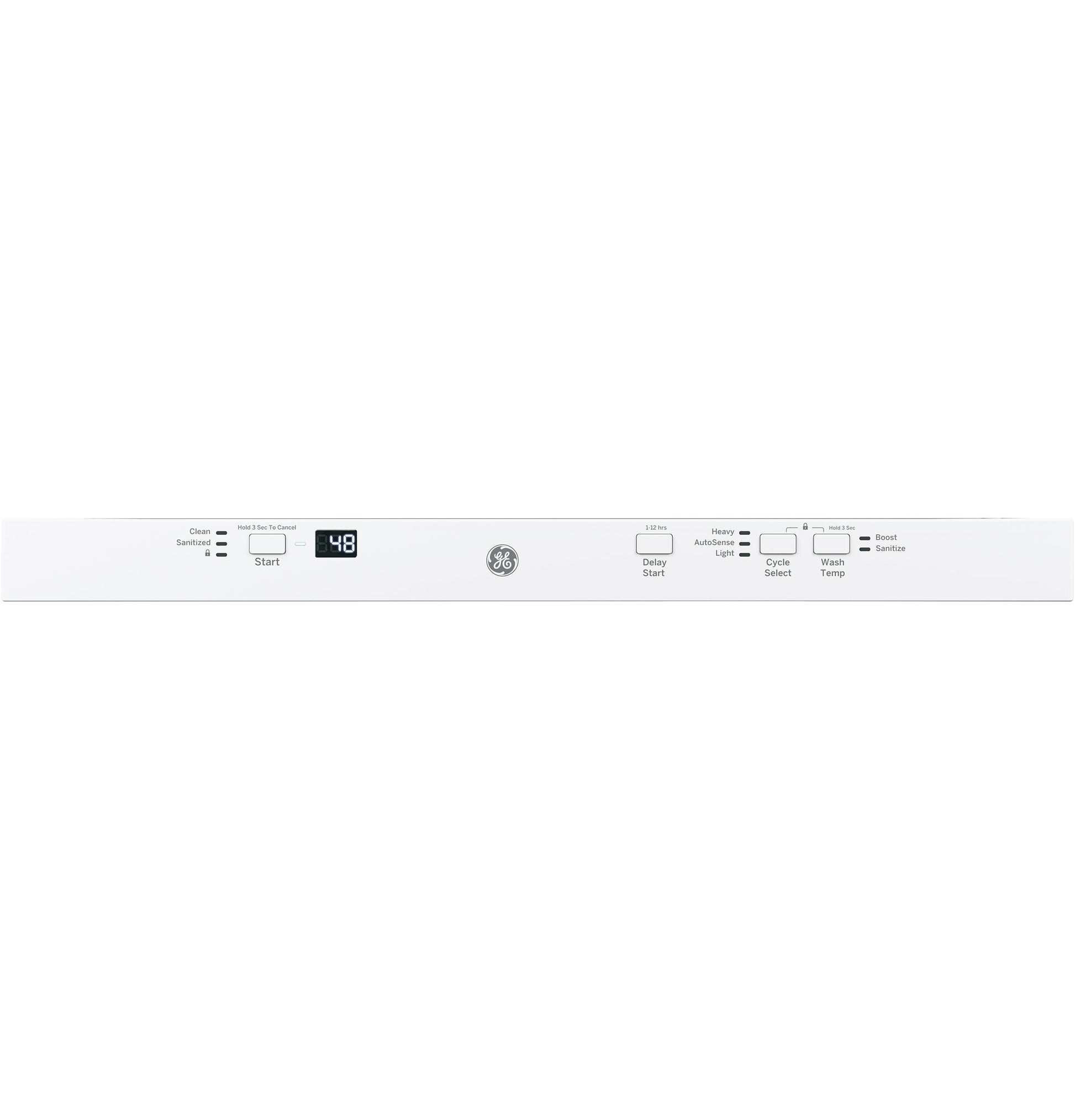 White dishwasher control panel with digital timer and cycle options in Dishwashers and Kitchen & Kitchenware collections