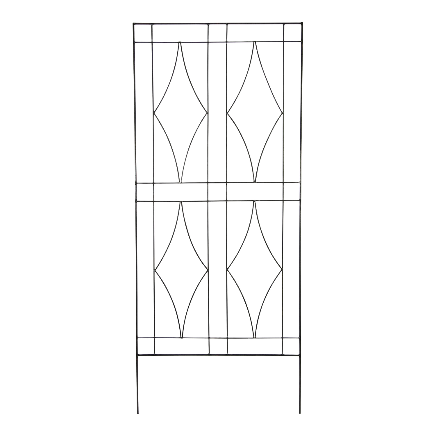 Black powder-coated metal garden trellis with diamond-patterned trellis design for Outdoor Living and Lawn & Garden collections