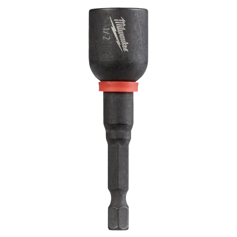 Black Milwaukee impact-rated magnetic nut driver with red ring for power tool accessories under $50 collection