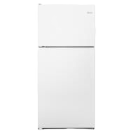 30-inch Amana top-freezer refrigerator with glass shelves and gallon door storage in kitchen appliances collection