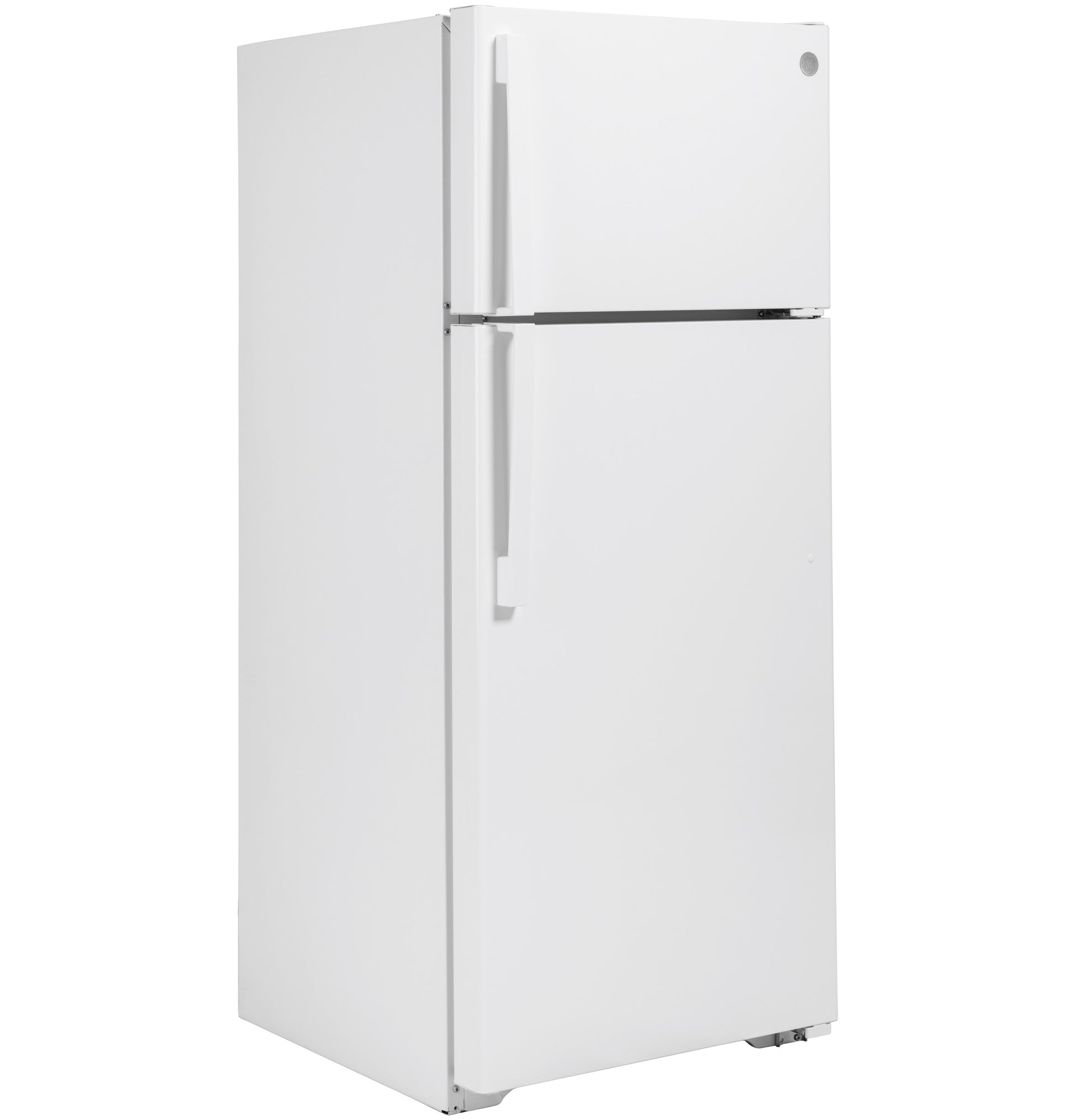 White top-freezer refrigerator with simple handles in kitchen appliances and top freezer refrigerators collection