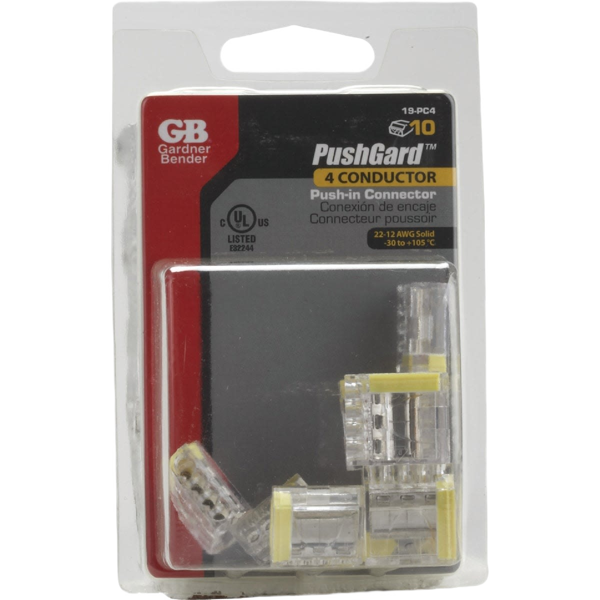 Pack of 10 clear and yellow 4-port push-in electrical connectors for home improvement and tools collections under $50