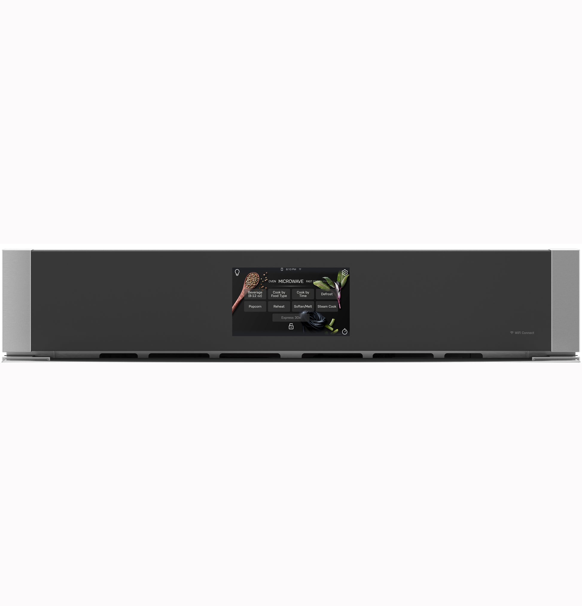 Sleek black built-in microwave convection oven with digital touchscreen control panel from Kitchen & Kitchenware collections