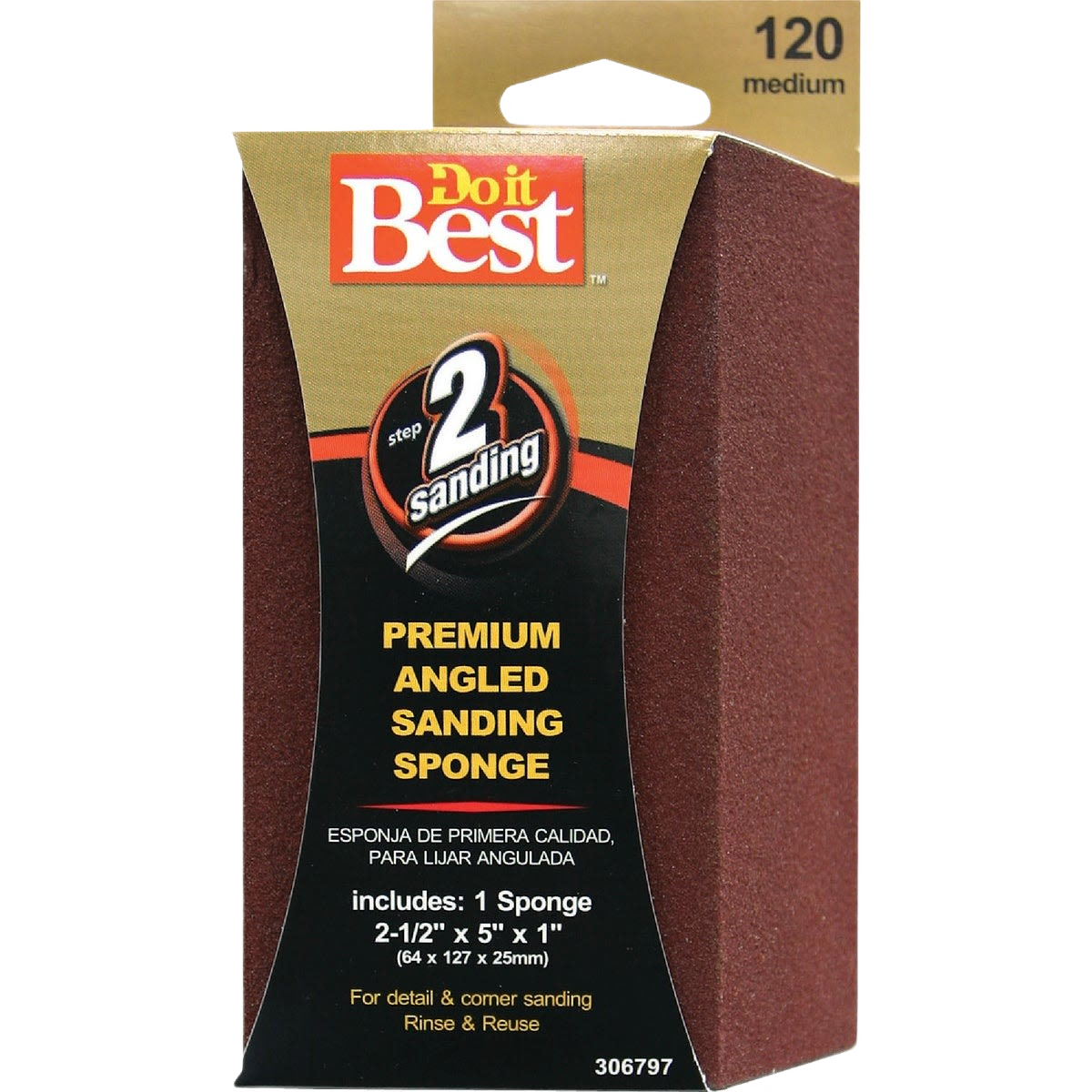 Angled medium grit sanding sponge for detail and corner sanding in sandpaper and home improvement tools under $50 collections