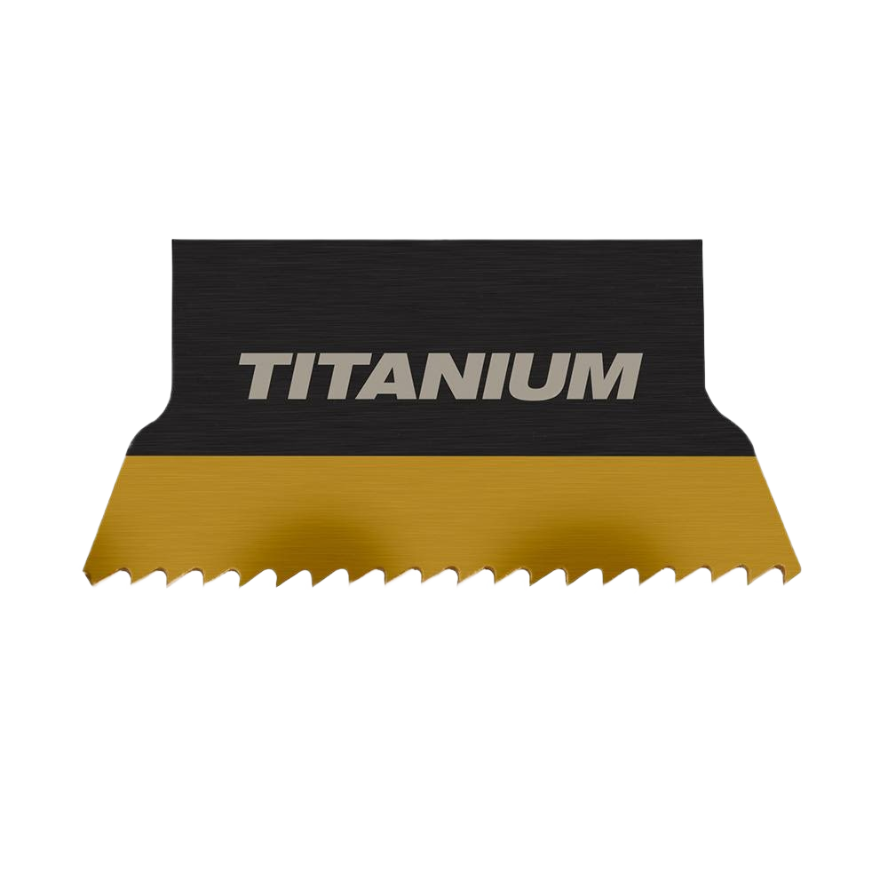 Black and gold titanium saw blade with fine teeth for woodworking and home improvement tool accessories collections