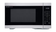 Stainless steel Sharp countertop microwave with digital keypad and black window in Microwaves at Hartville Hardware