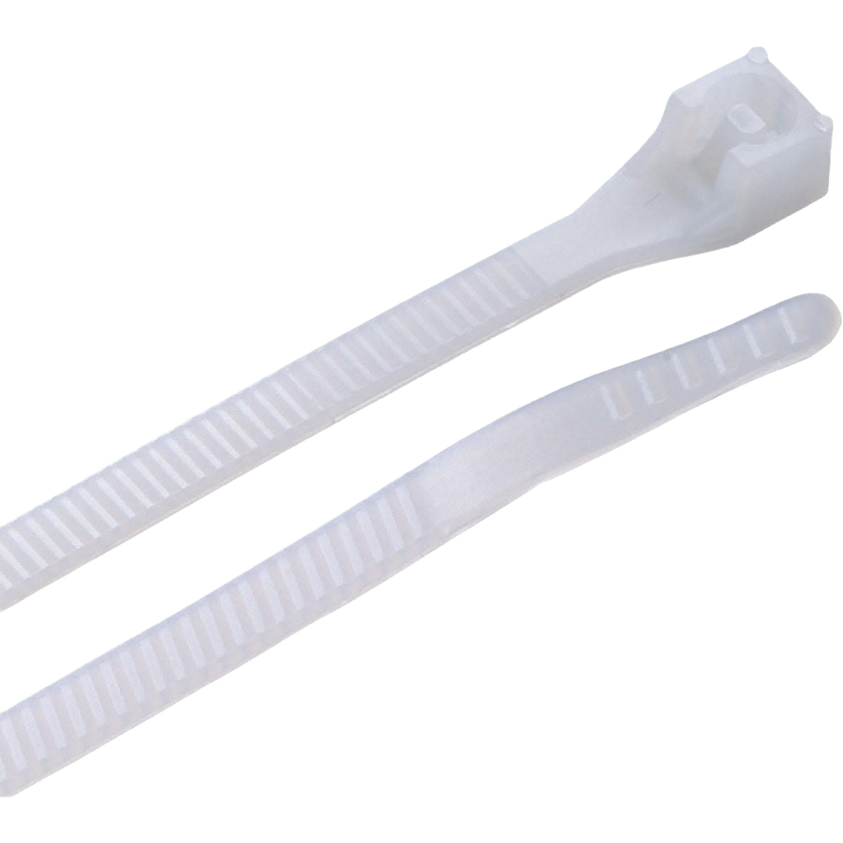 Clear nylon cable ties with locking teeth for secure bundling in electrical and home improvement tool collections under $50