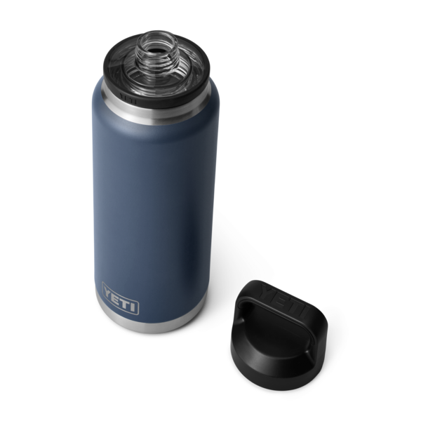 Matte navy insulated 36 oz stainless steel bottle with detachable black chug cap from Drinkware and Kitchen & Kitchenware collections under $100