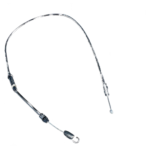 Black traction control cable with metal wire and spring ends designed for tools and home improvement projects