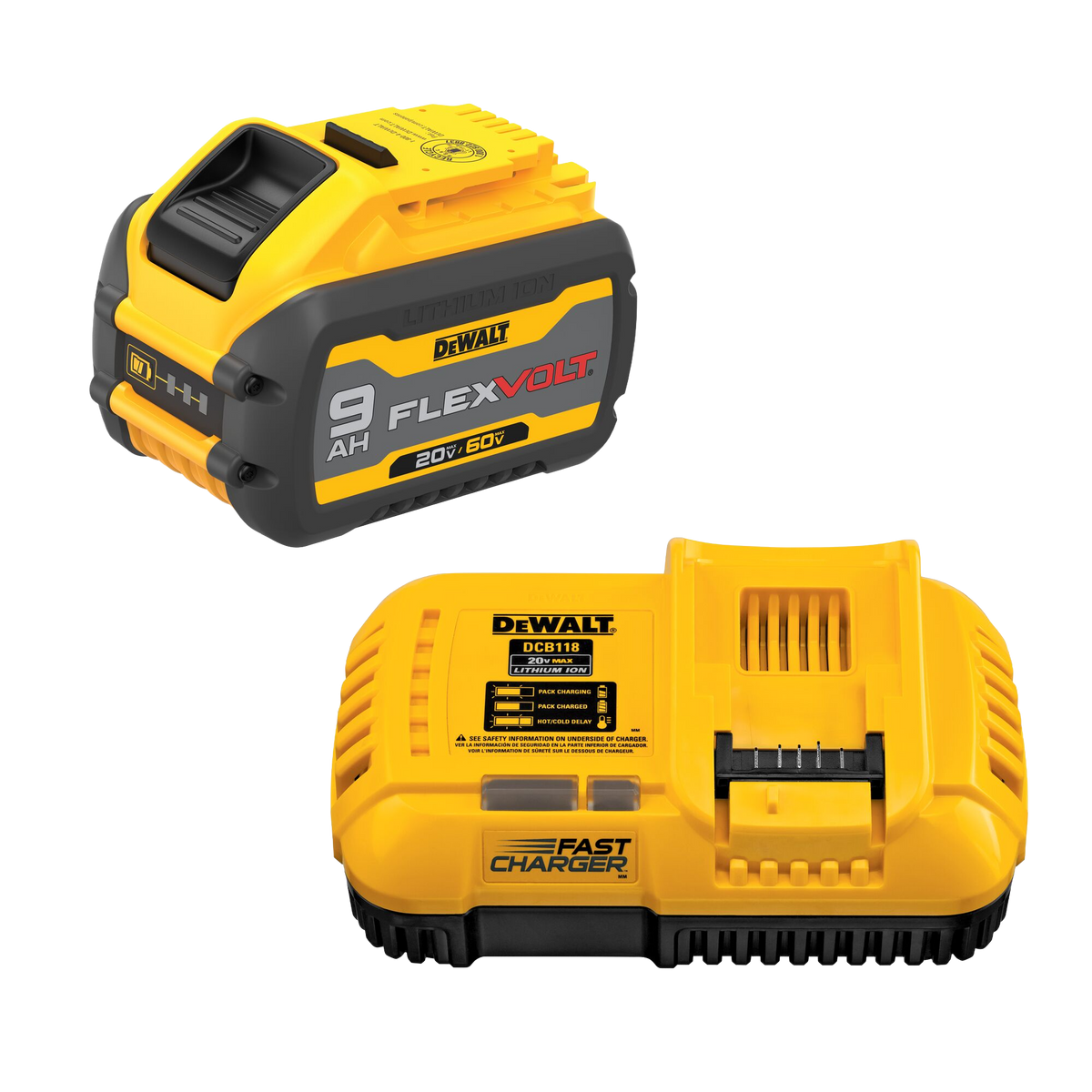 DEWALT 20V/60V MAX FLEXVOLT Lithium-Ion 9.0Ah Battery and Charger Starter Kit