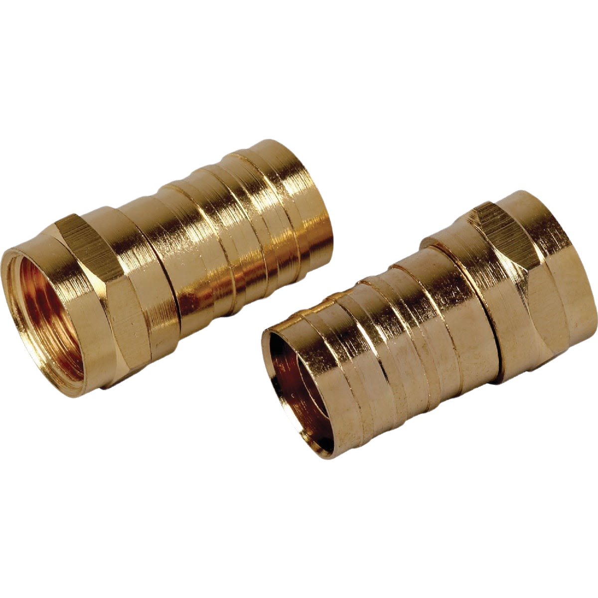 Gold-plated crimp-on coaxial connectors for RG6 cables in Electrical and Home Improvement collections under $50