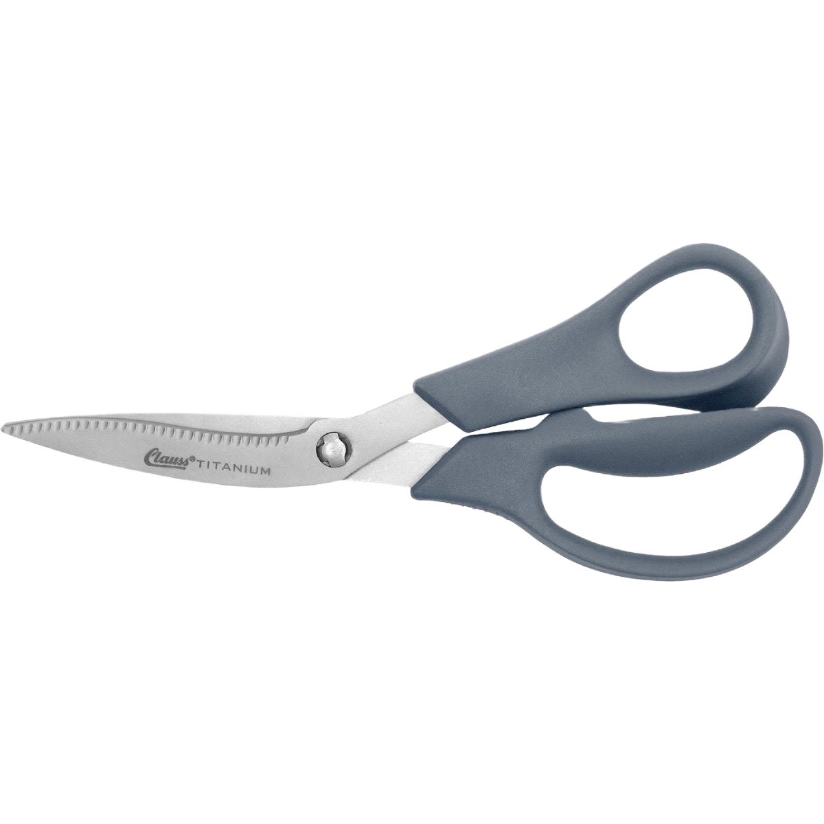 Titanium blades kitchen shears with ergonomic blue handles designed for versatile cutting in home improvement tasks