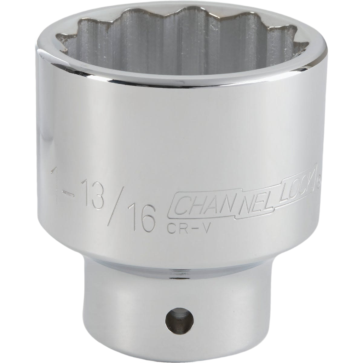 Chrome-plated 12-point shallow socket with 3/4 inch drive for professional tools and home improvement tasks