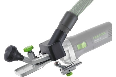 Festool trim router with dust extraction attachment designed for precision home improvement woodworking tasks