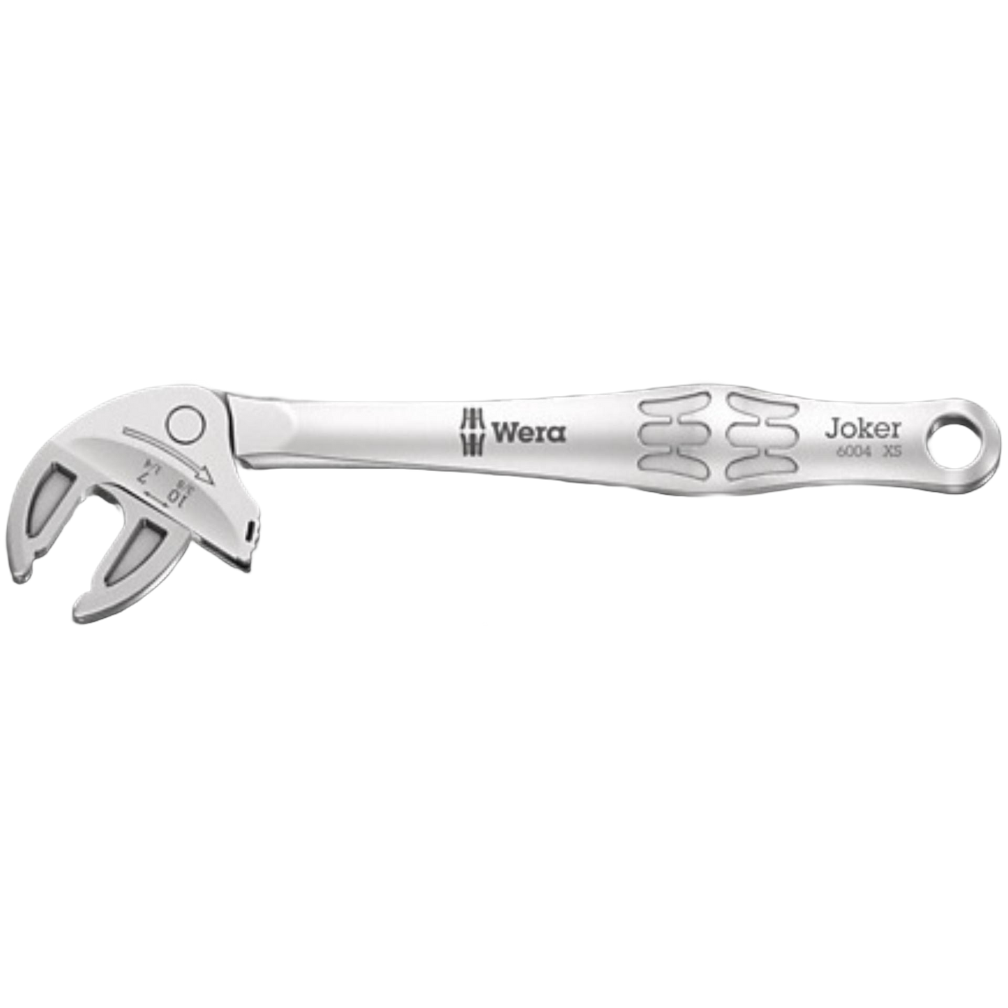 Adjustable silver spanner with ergonomic grip and measurement markings for tools and home improvement use