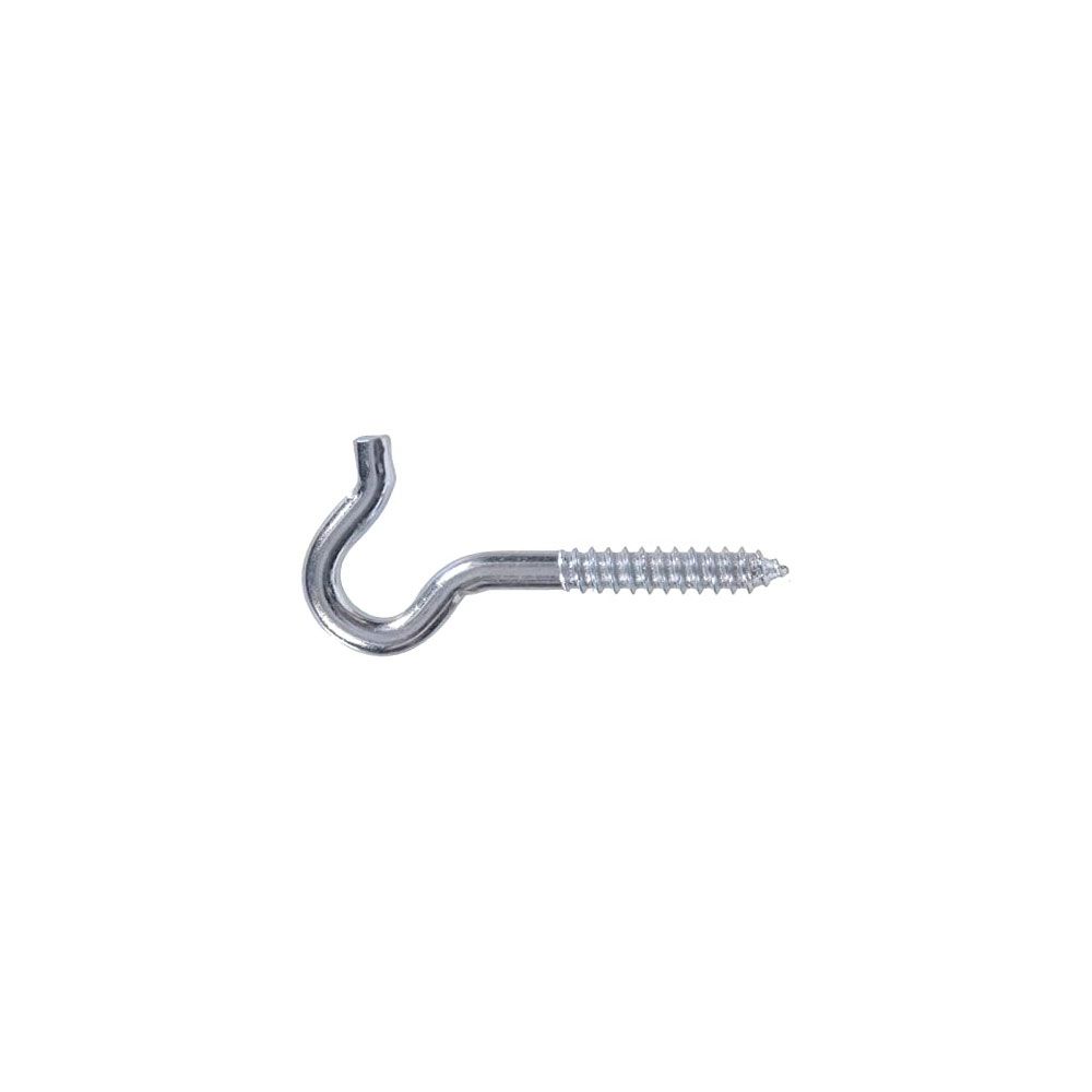 Zinc-plated heavy duty screw hook with threaded end for secure hanging in hardware and fasteners collection
