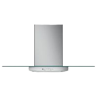 Wall-mount glass canopy chimney hood in stainless steel with minimalist design from Over the Range Hoods collection