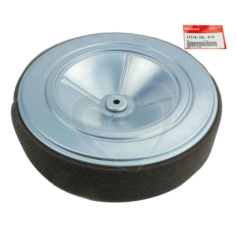 Round metal air cleaner element with black foam filter suitable for Honda engine parts and lubricants collection