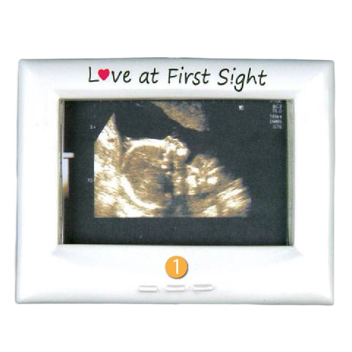 White ultrasound frame ornament with "Love at First Sight" text for Christmas Ornaments & Tree Decorations under $50 collection