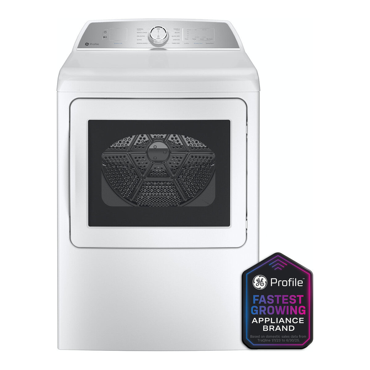 GE Profile™ ENERGY STAR® 7.4 cu. ft. Capacity aluminized alloy drum Gas Dryer with Sanitize Cycle and Sensor Dry