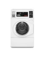 White front load commercial washer with coin drop digital controls, designed for durability in front load washers and appliances collections.