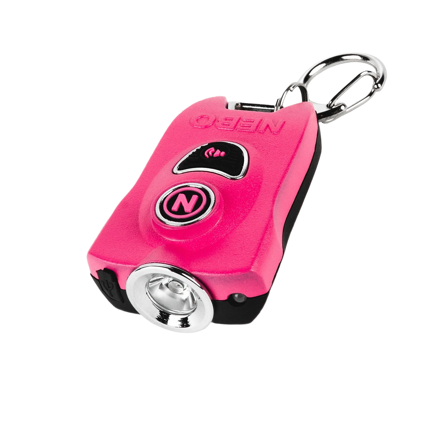 Pink compact keychain light and safety alarm with clip for easy carrying in hand tools and flashlights under $50