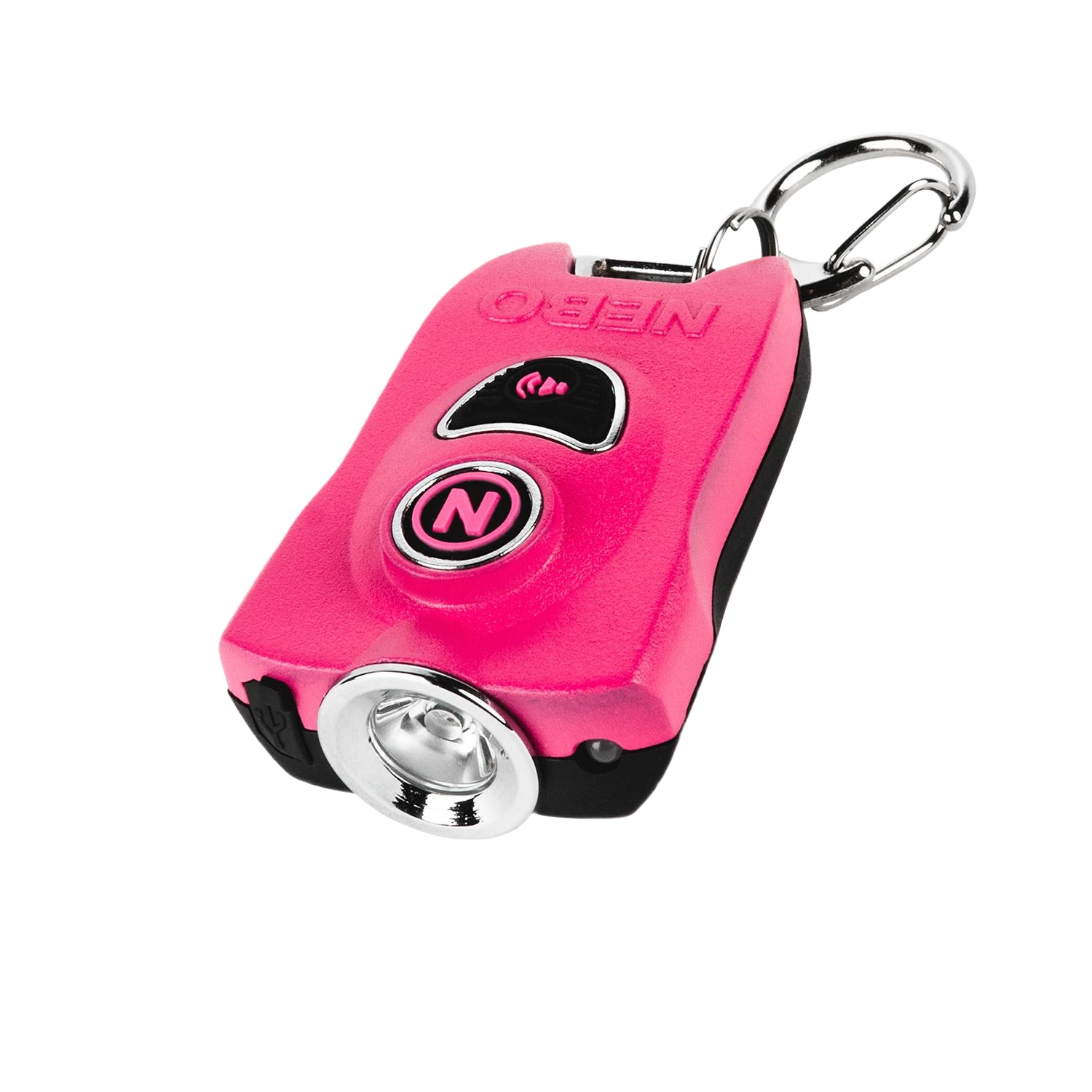 Pink compact keychain light and safety alarm with clip for easy carrying in hand tools and flashlights under $50