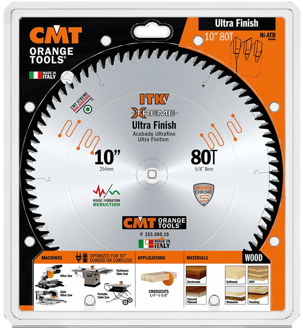 CMT Orange Tools 10" 80T Ultra Finish Saw Blade