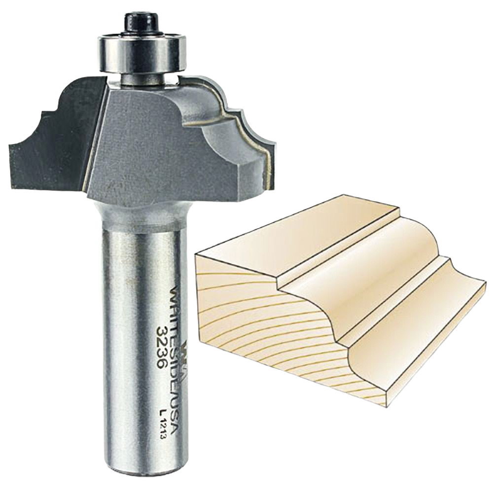 Classical pattern router bit with 1/2 inch shank and 3/16 inch radius for decorative woodworking profiles