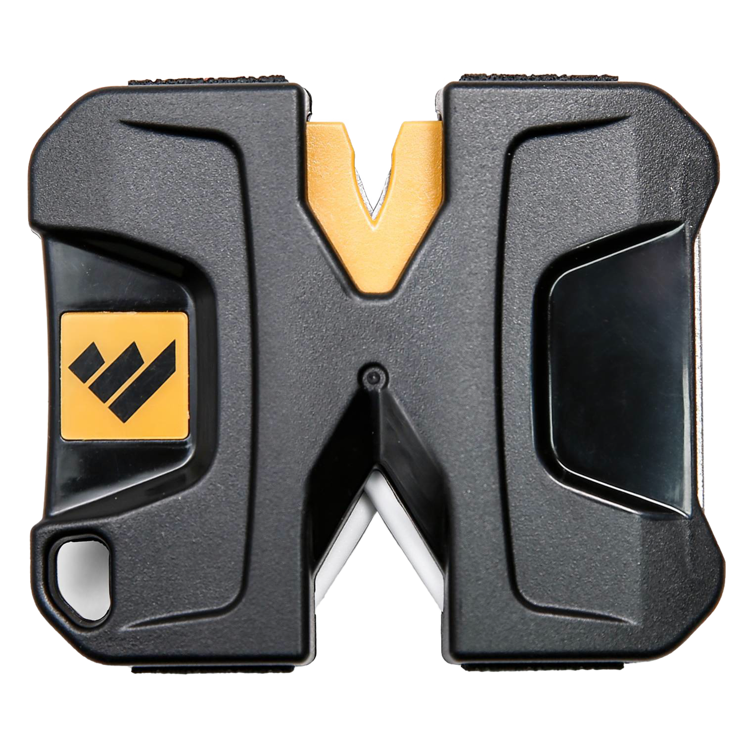 Compact black and yellow pivot knife sharpener for kitchenware and woodworking hand tools under $50 collection
