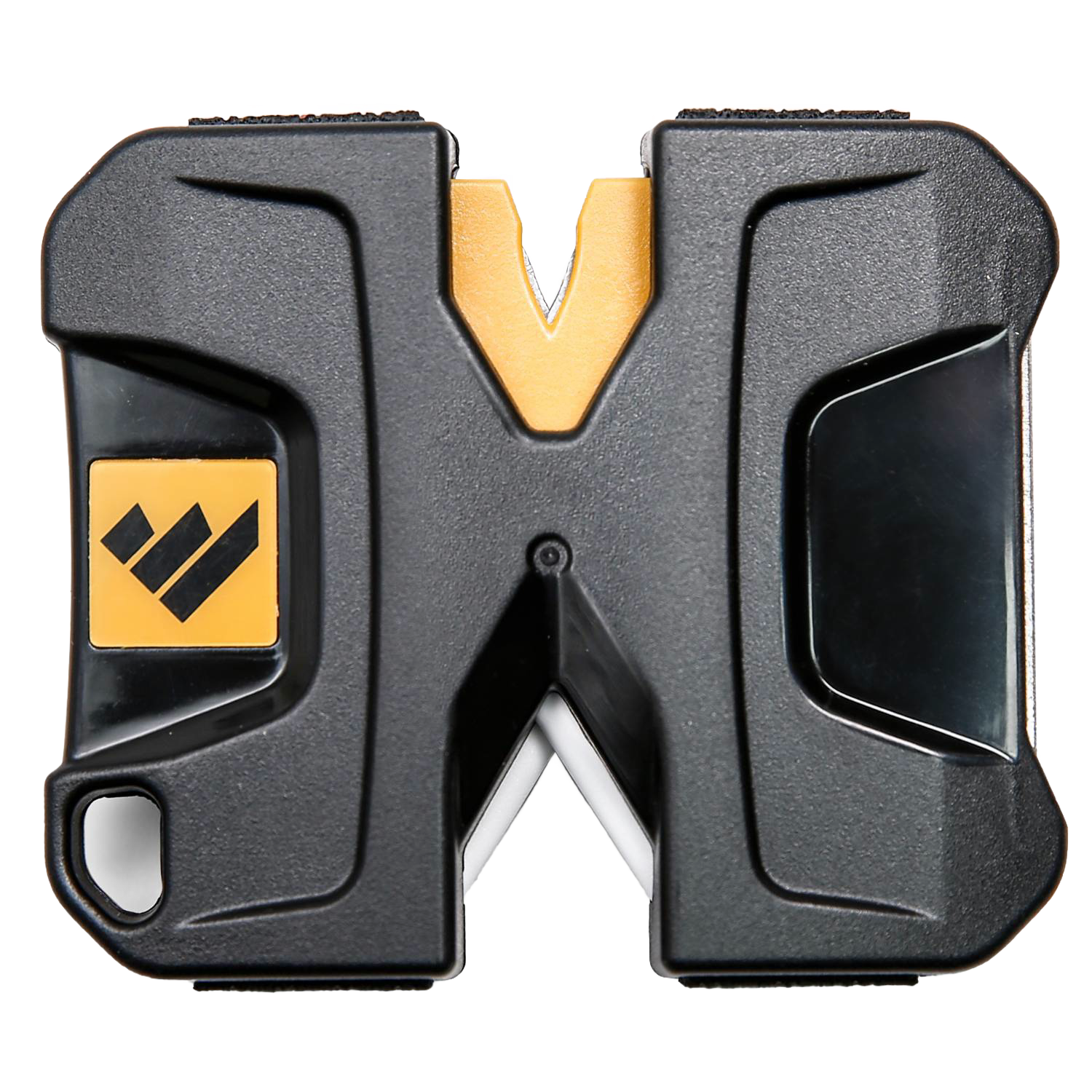 Compact black and yellow pivot knife sharpener for kitchenware and woodworking hand tools under $50 collection