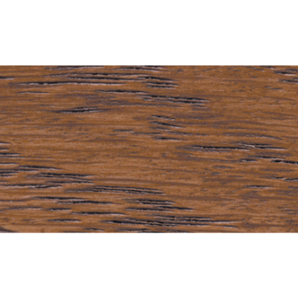 Close-up of wood surface stained with aged bourbon interior oil-based wood stain from Zar collection for home improvement projects