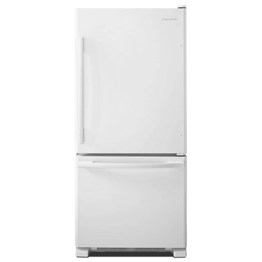 White bottom-freezer refrigerator with EasyFreezer™ pull-out drawer in kitchen appliances and refrigerators collection