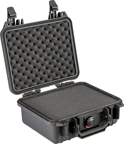 Black protective storage case with foam interior for organizing and securing equipment under $100 collection