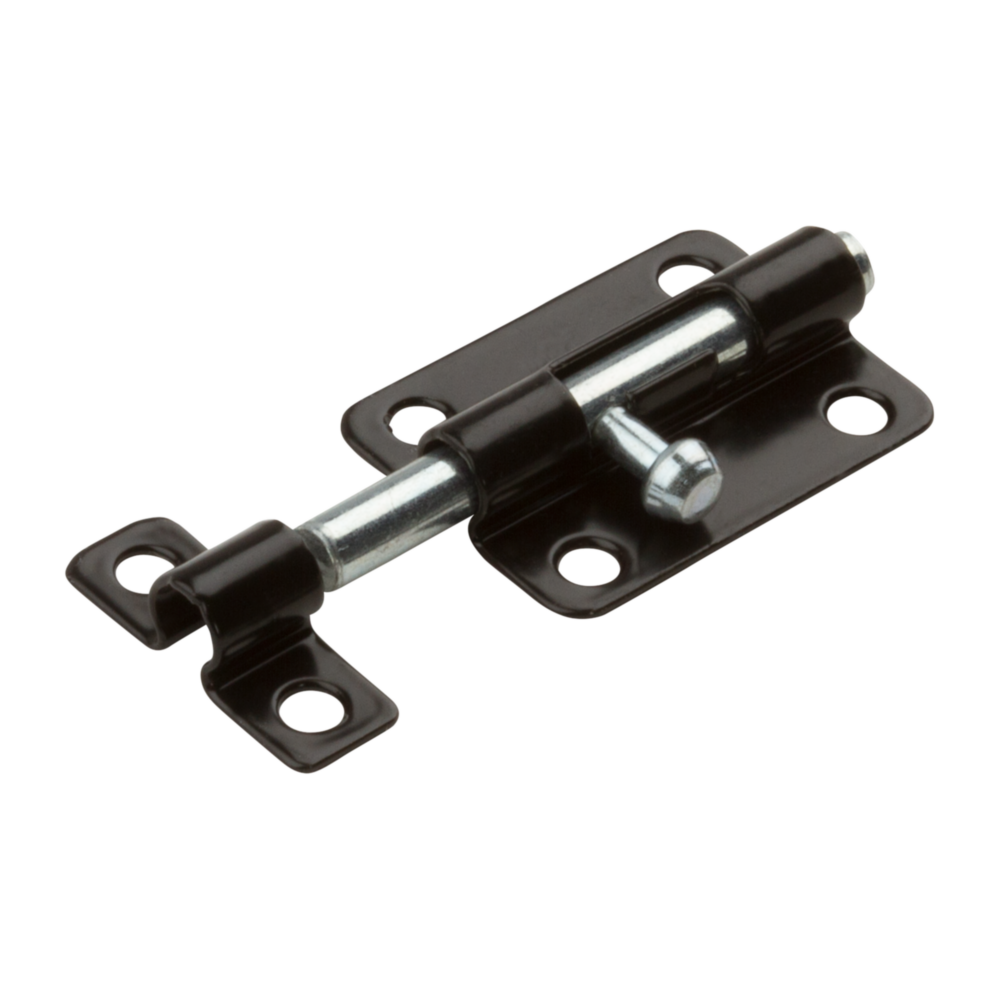 3-inch black steel door barrel bolt with mounting holes for door accessories, hardware, and home improvement under $50 collection