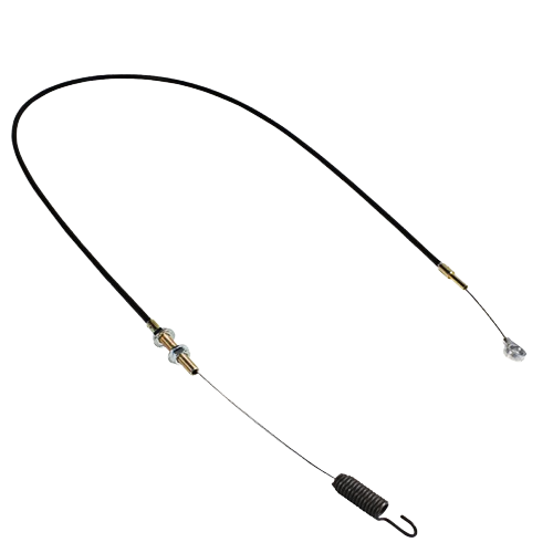 Clutch control cable with black protective sheath and metal fittings for John Deere parts and home improvement tools collections