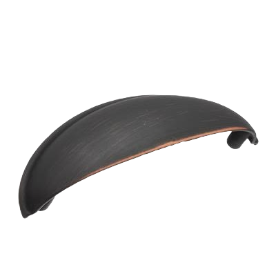 Oil-rubbed bronze cabinet cup pull with copper brush accents for hardware and furniture accessories under $50 collection