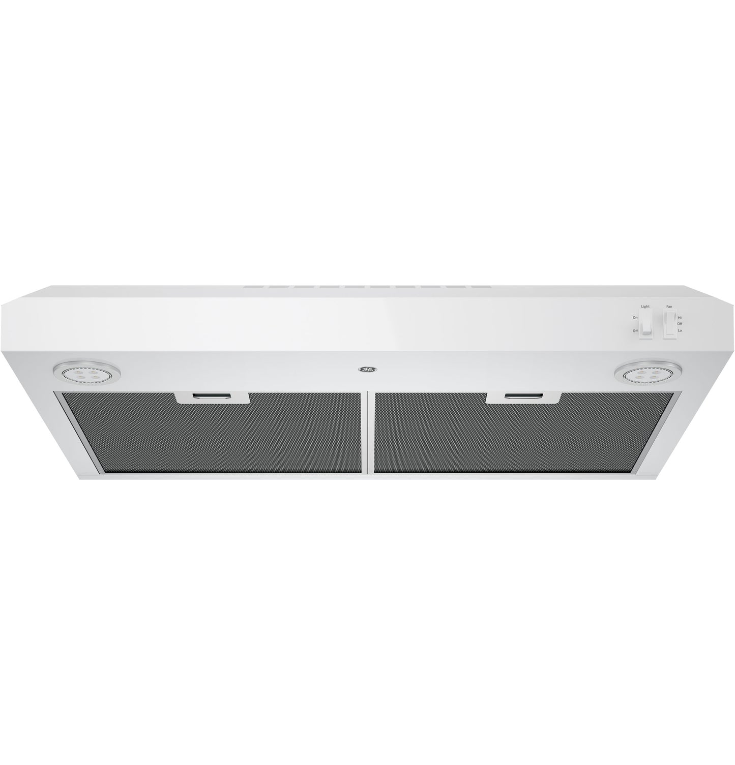 White under cabinet range hood with dual filters and manual controls from kitchen appliances and range hoods collection