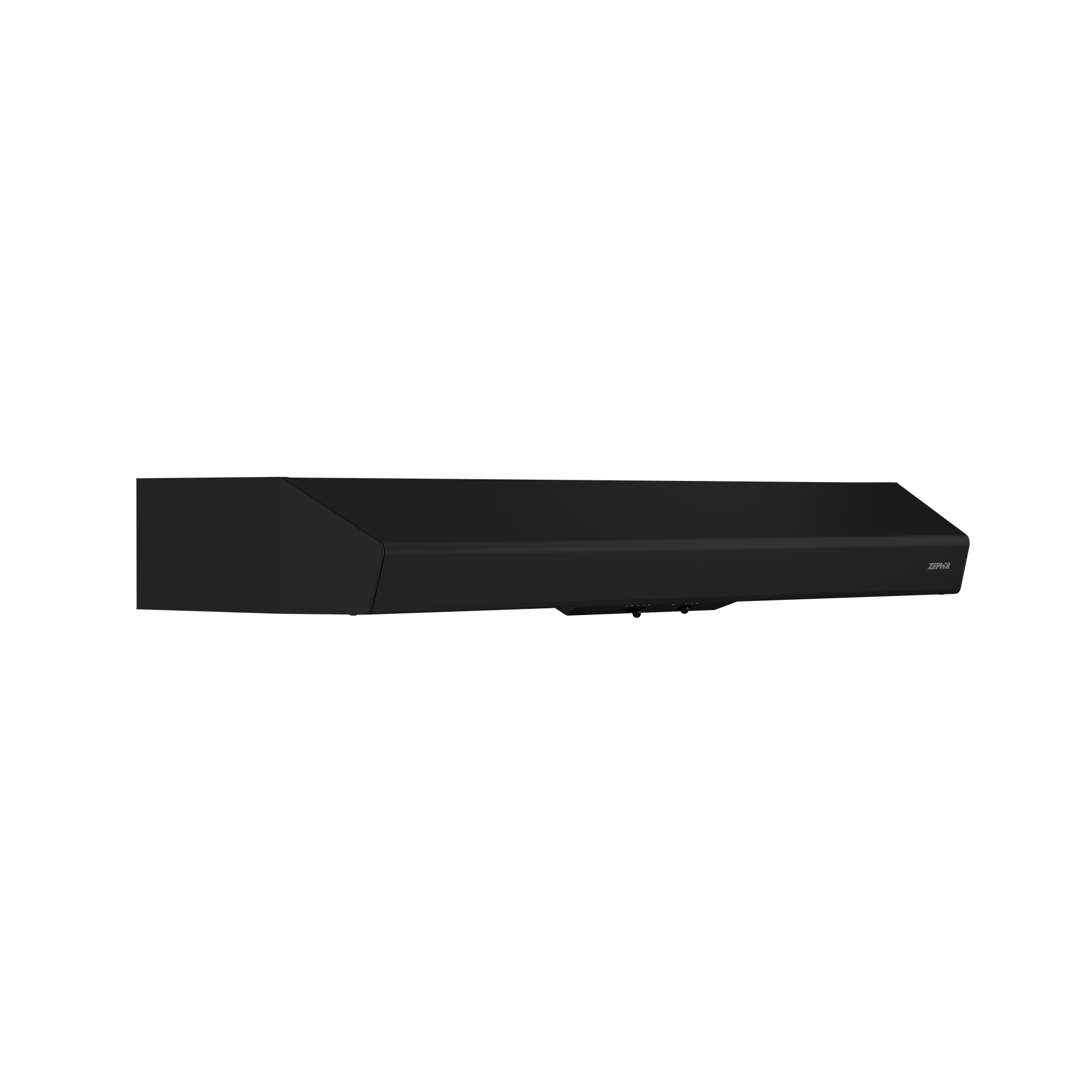 Matte black under cabinet range hood with LED lighting and quiet 250-CFM blower in appliances collection